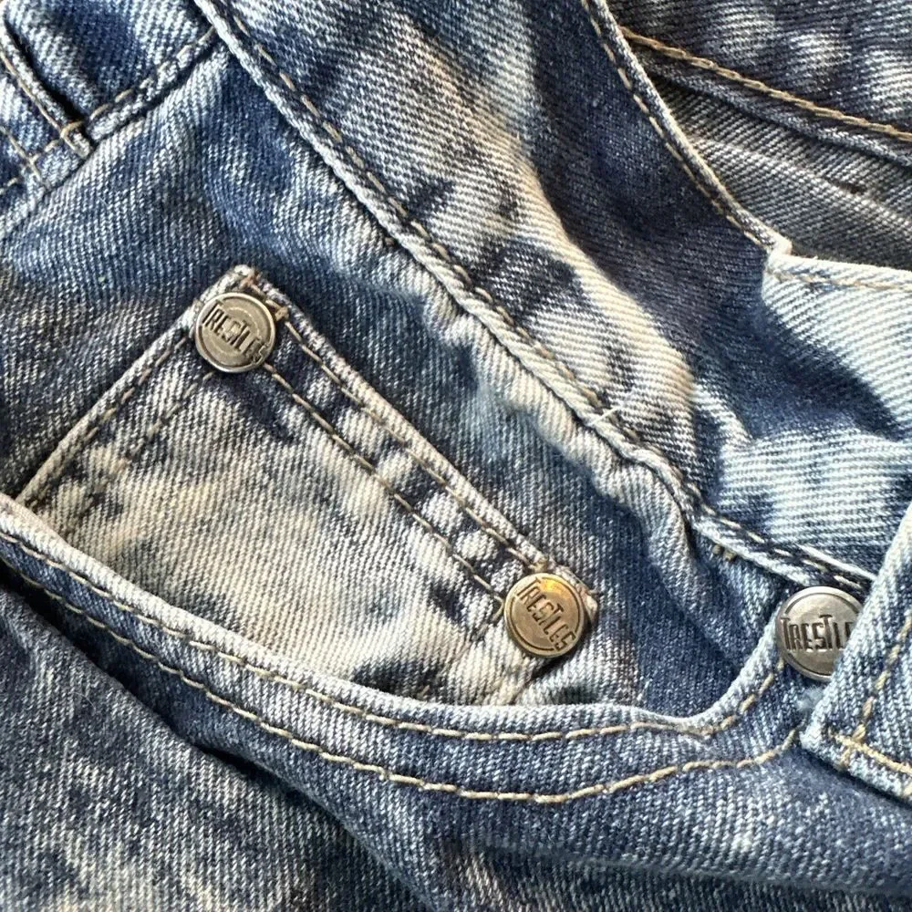 Trestles Supply Co Mens 30 X30Acid Wash Distressed Blue Jeans Straight‎ Leg