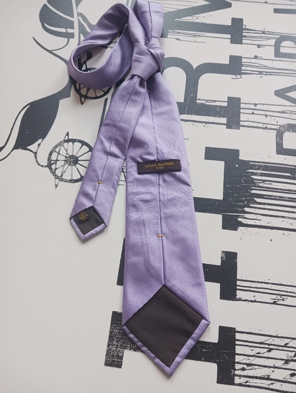 Louis Vuotton Purple/lilac Silk Tie, 4