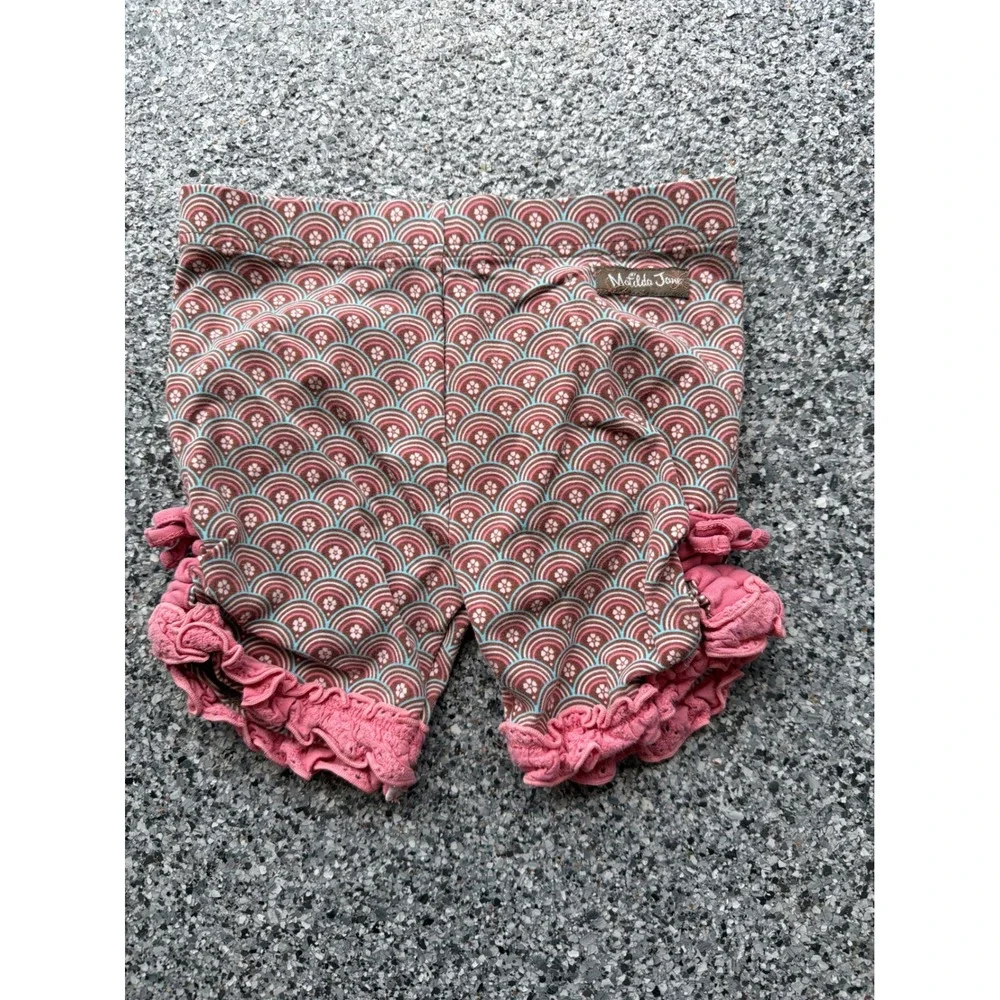Matilda Jane Enchanted Garden Lucille Shorties Pink Brown Scalloped Ruffle  6
