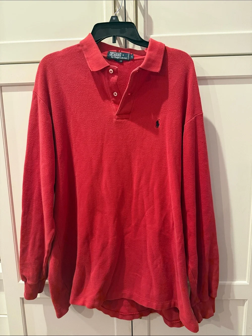 Polo by Ralph Lauren Red Long-Sleeve Polo with Embroidered Logo