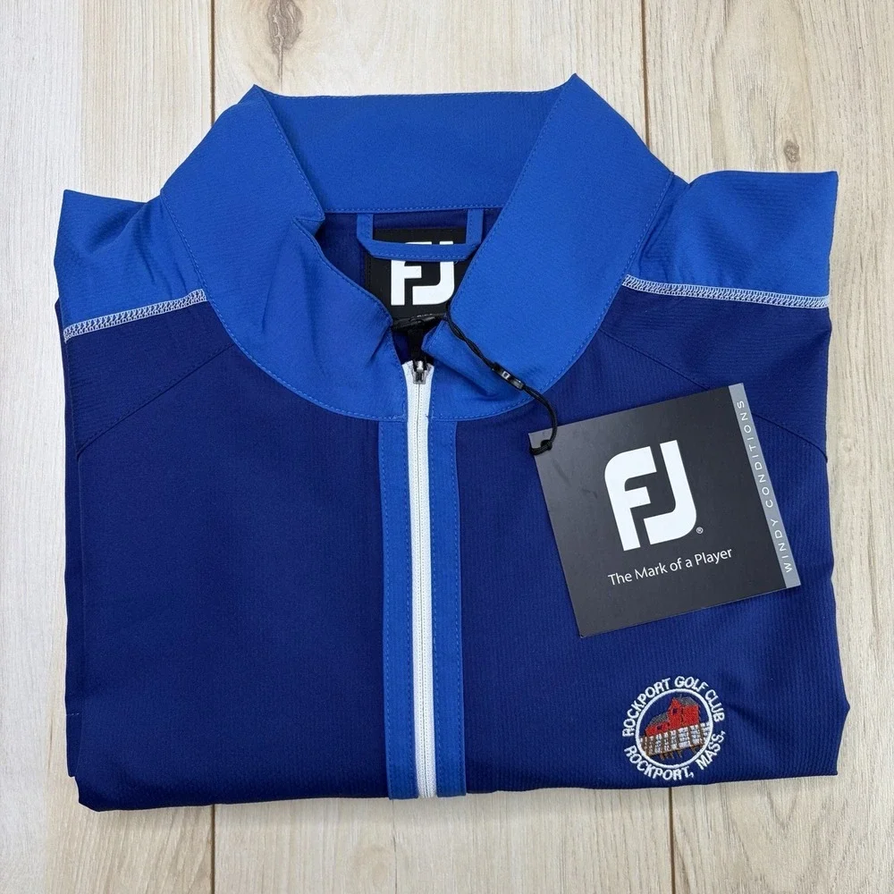 Footjoy Golf Short Sleeve Windshirt ROCKPORT GOLF CLUB Men's XL NEW 1/4 Zip