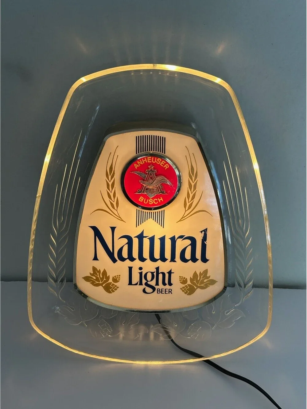Vintage Anheuser-Busch Natural Light Beer Sign Lighted Plaque C-11