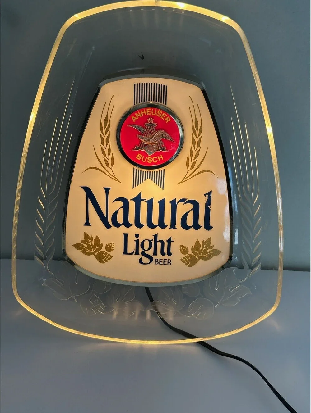 Vintage Anheuser-Busch Natural Light Beer Sign Lighted Plaque C-11