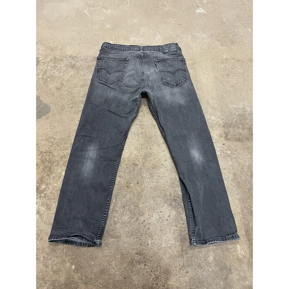 Levis 505 Jeans Mens 36x30 Gray Charcoal Stretch‎ Denim Straight Leg Zip Fly