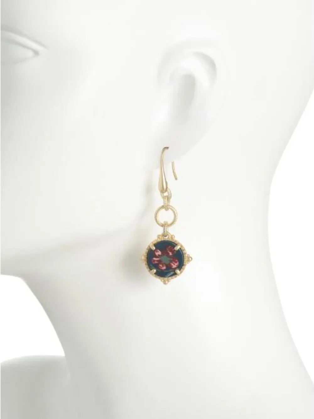 PATRICIA NASH Leather Inset Drop Earrings