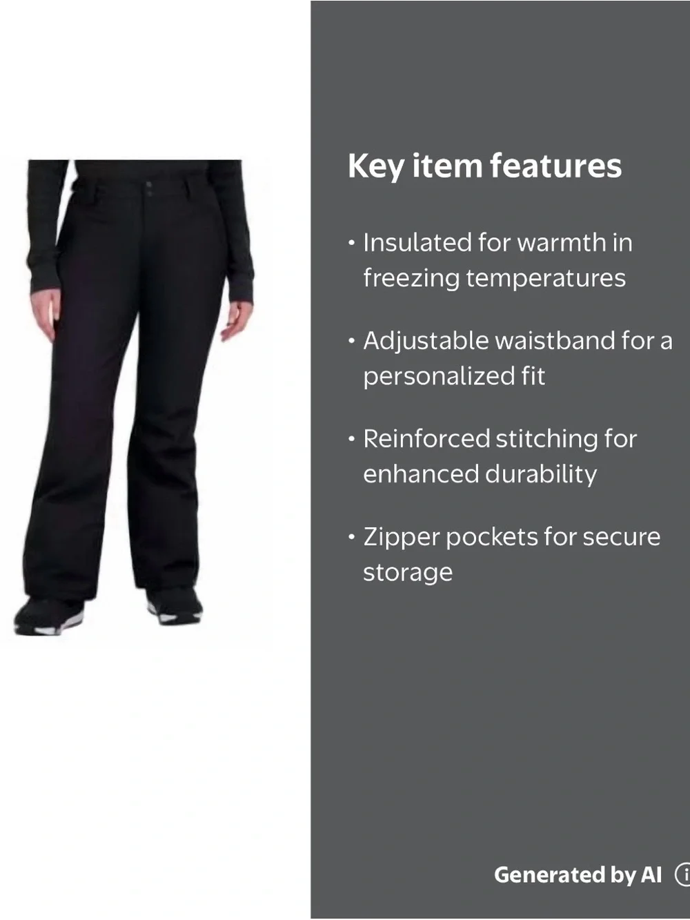 Roxy Women’s Snow Pants NWOT | Large Black DryFlight Waterproof Insulated Ski