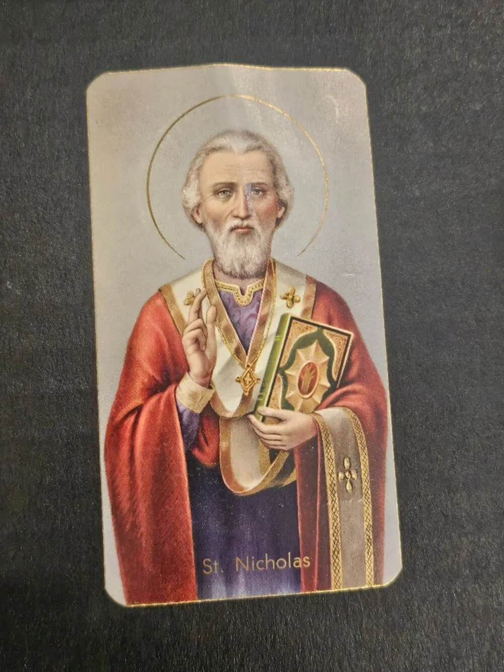 Roman Inc St Nicholas Figurine With Prayer Card Patron of Children & Brides