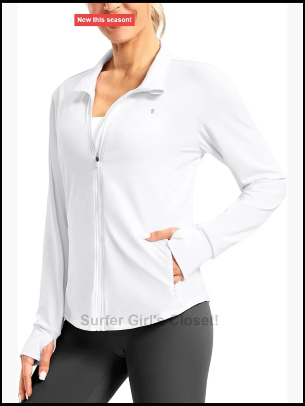 UPF 50+ Lightweight Athletic Jacket Sun Protection Zip Up Long Sleeve Running