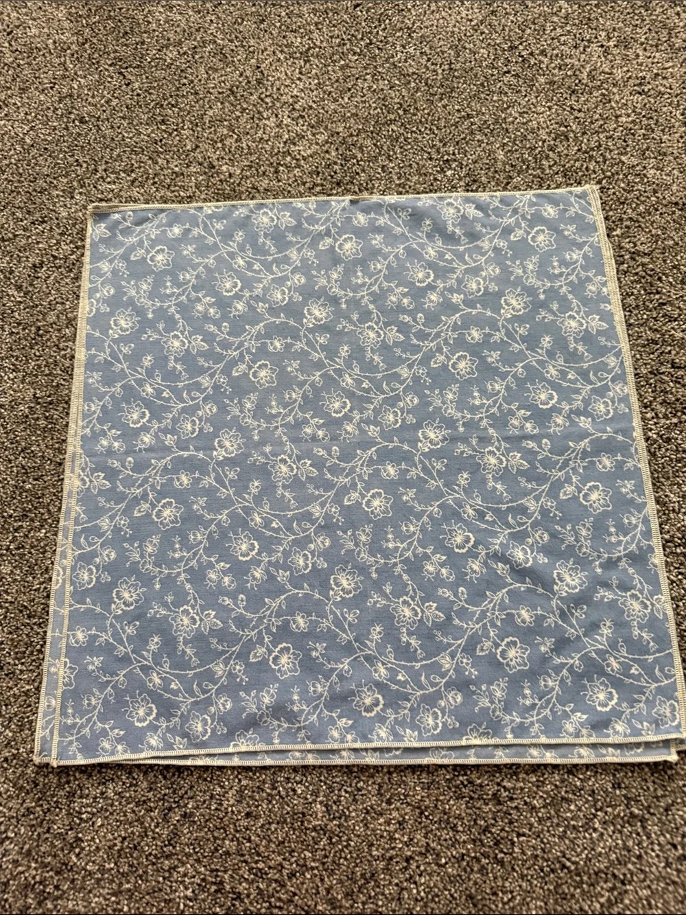 Set of 8 Vintage Blue Floral Cloth Dinner Napkins Cottage Farmhouse