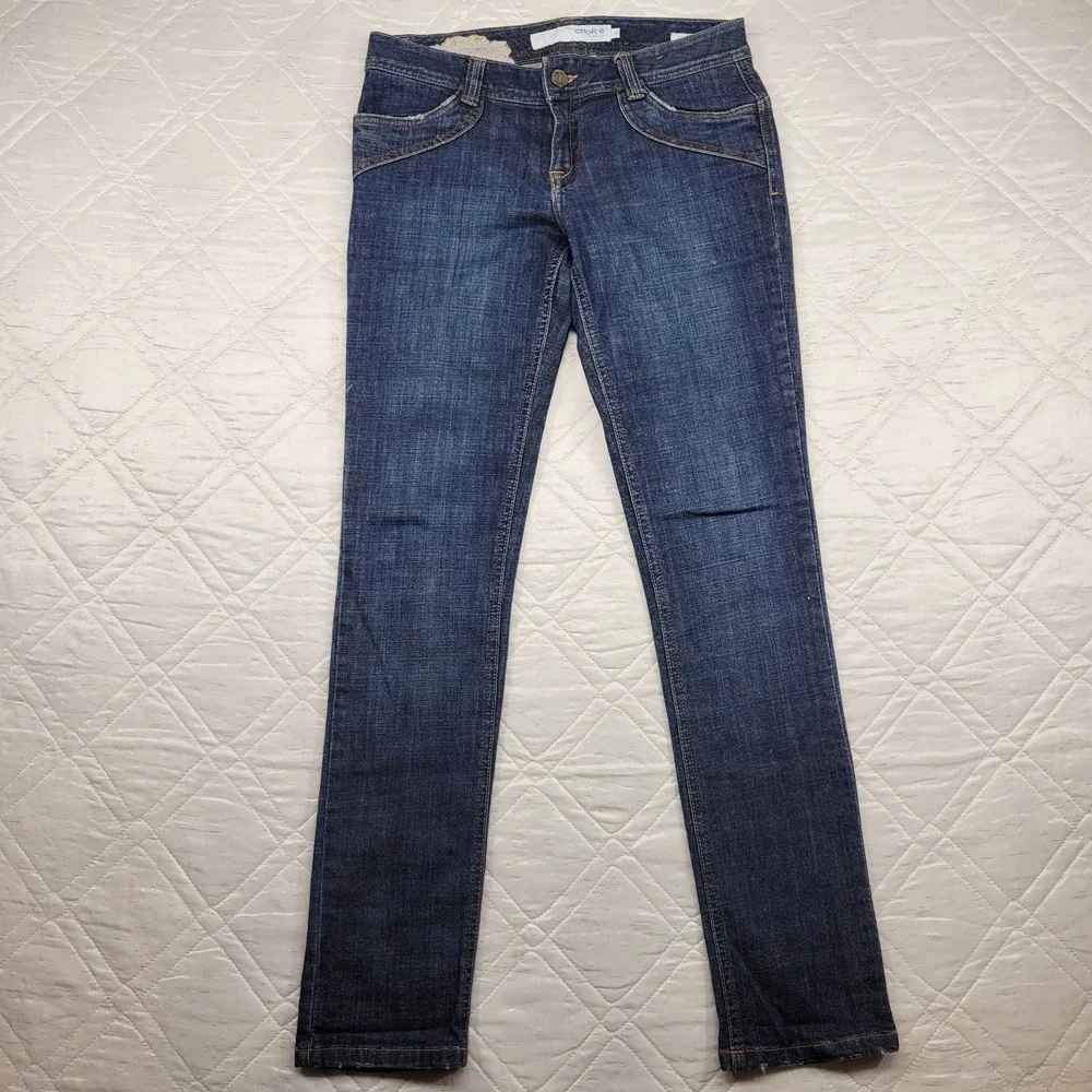 choice by Calvin Klein Ultra Skinny distressed blue jeans size 10 waist 32