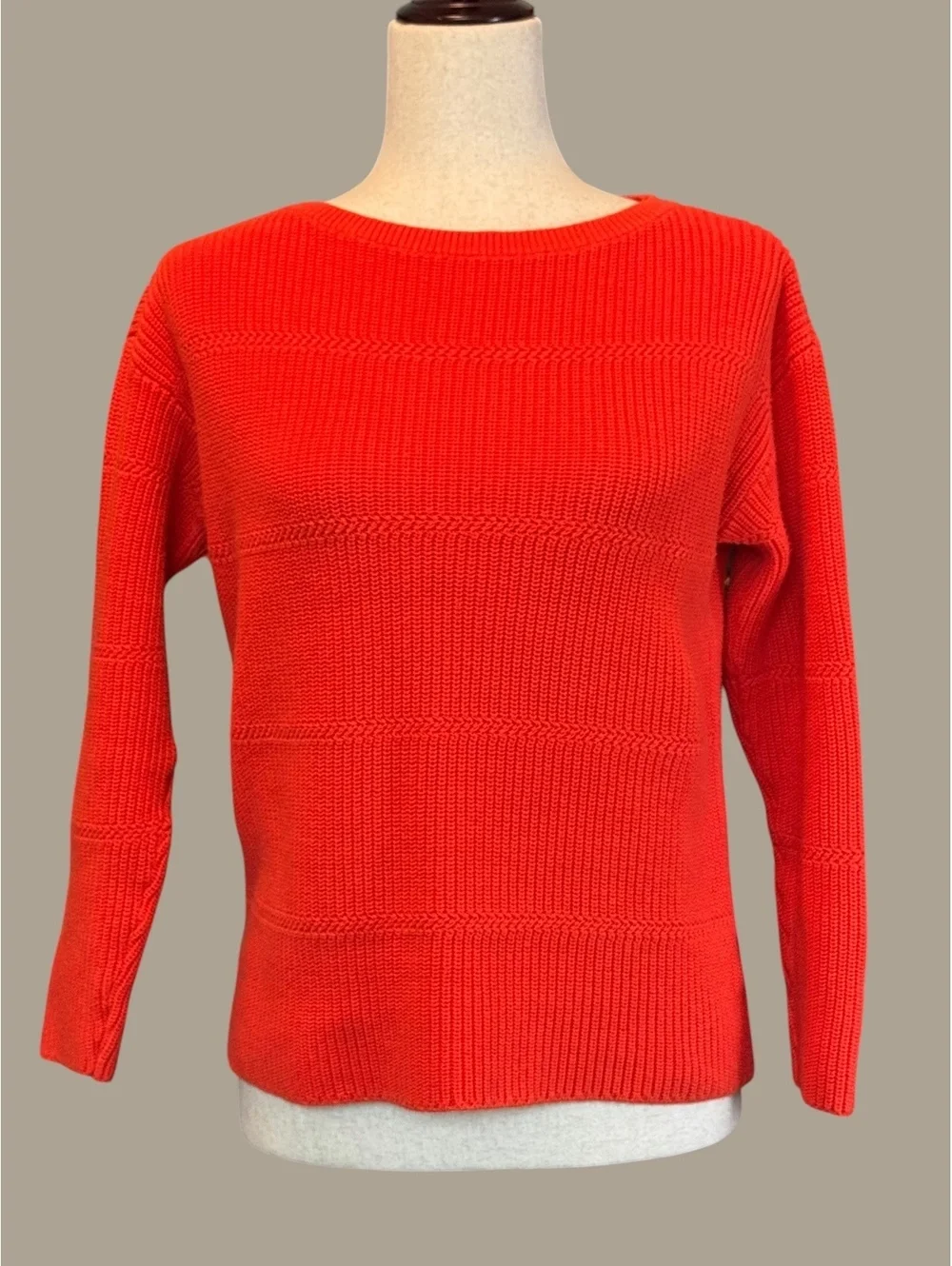 Talbots Petite Medium Petite Orange Pima Cotton Sweater
