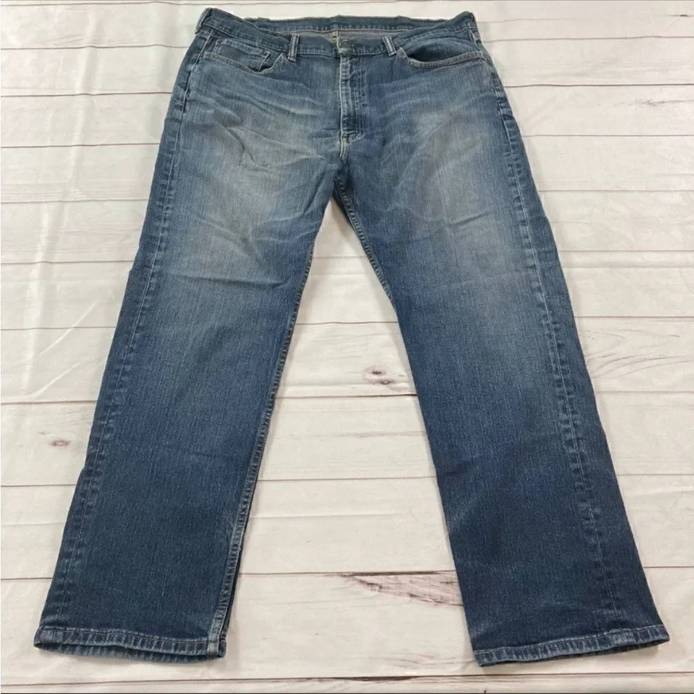 Levi Strauss & Co. Mens Blue 505 Straight Leg Denim Jeans Size W40xL30