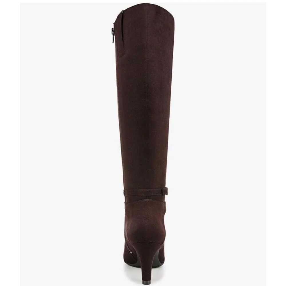 LifeStride Women's Guild Tall Boot - Dark Chocolate Leather- Regular Calf-NEW
