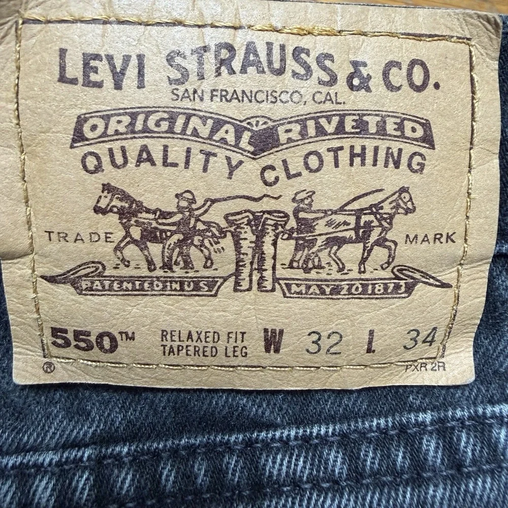 1996 LEVI'S 550 Orange Tab relaxed fit black denim jeans 32x34 tag vtg 90s MX