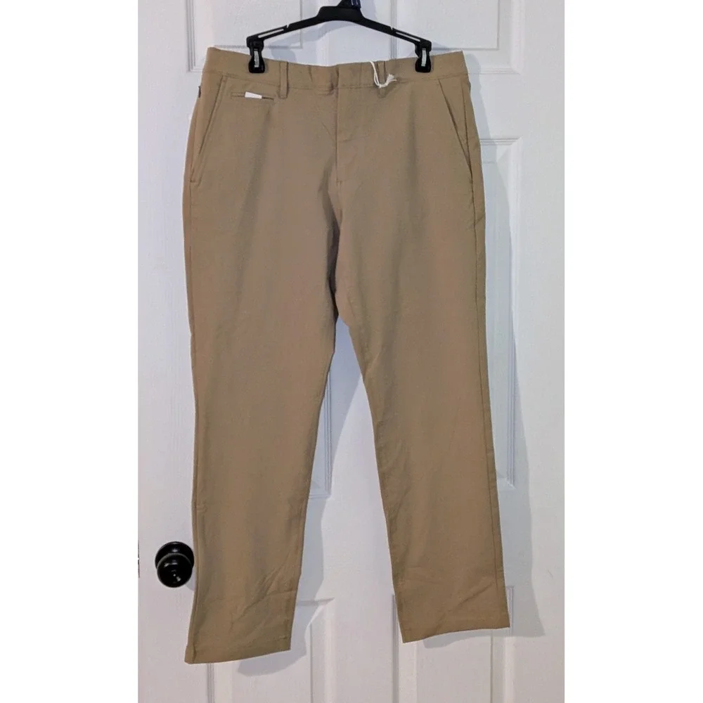 J Crew Tech Stretch Pants Tan Khaki Slim Fit Mens W32‎ L30 NWT $120