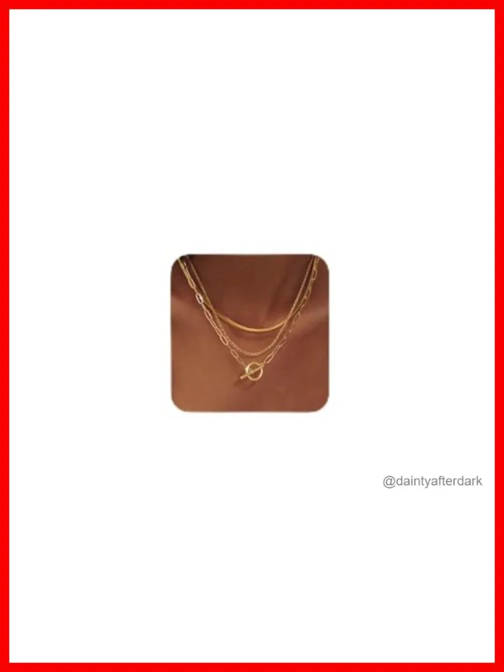 3-Piece Layered Toggle Necklace Set - Gold Plated Brass with Herringbone, Rope