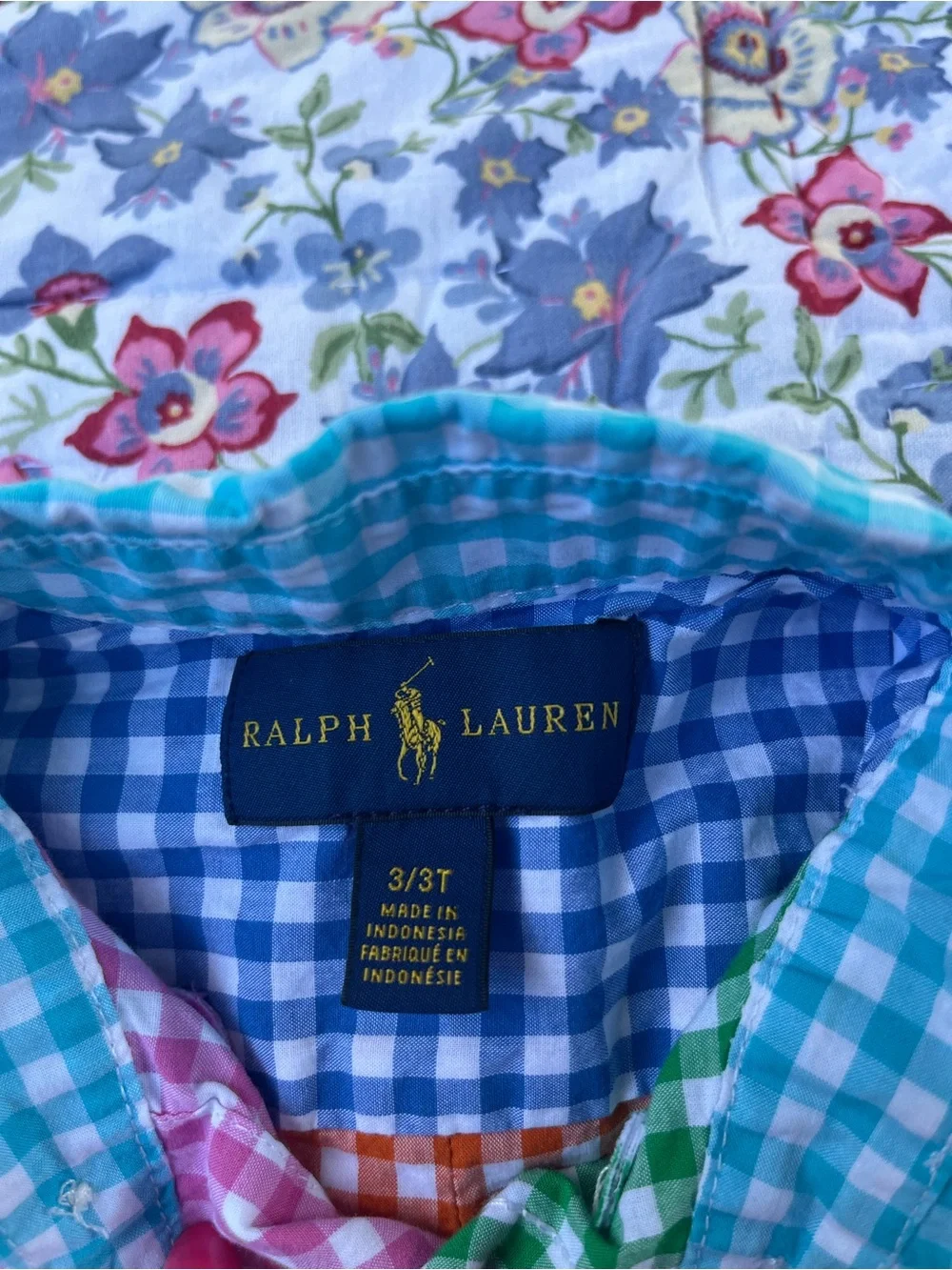 Ralph Lauren Multi-Color Gingham Button-Down Shirt 3T
