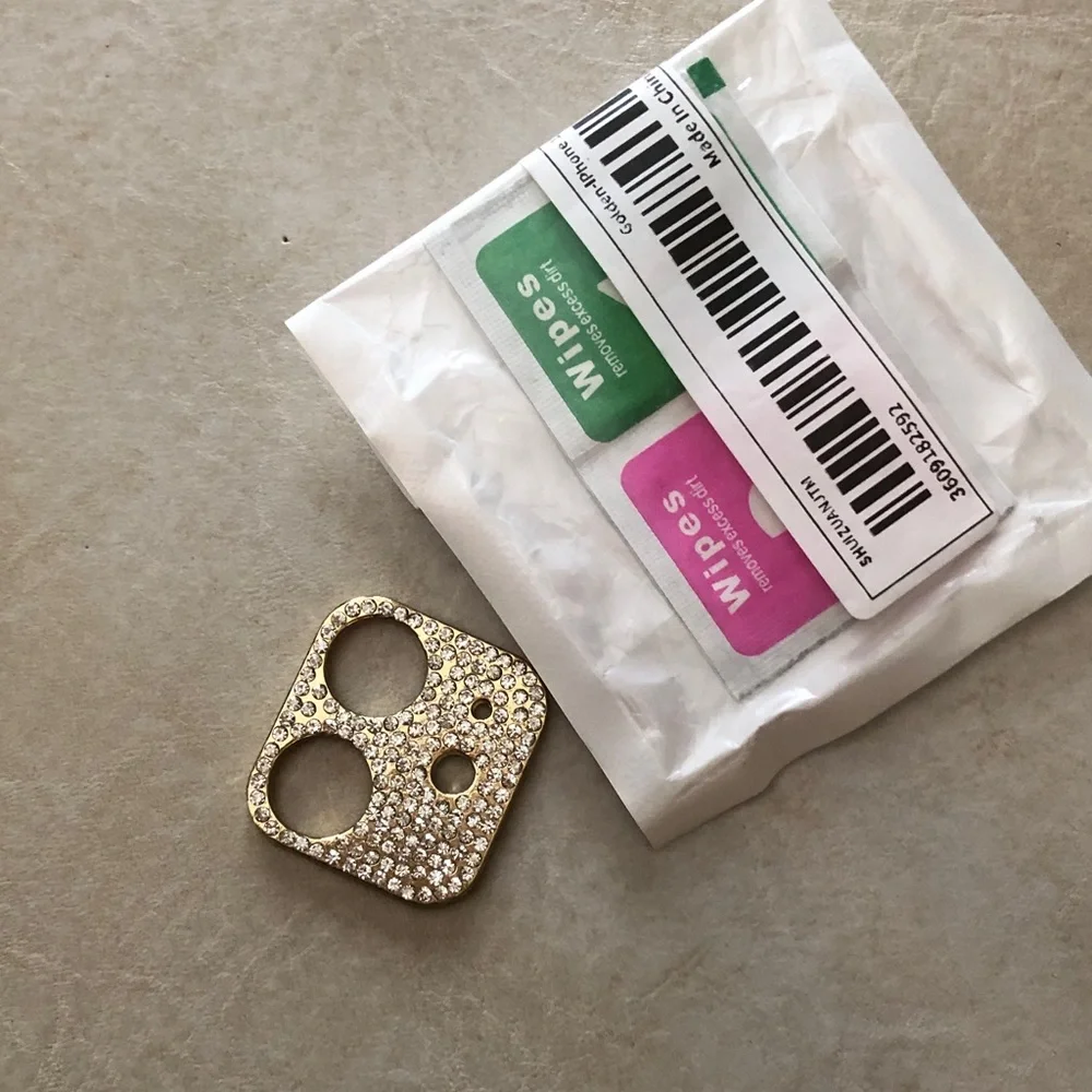 Gold Crystal Camera Lens Protector Cover for iPhone 12