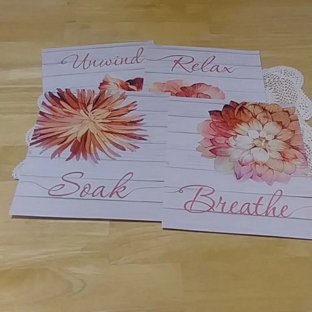 Relaxing, Positive Vibes bathroom or spa decor art Prints