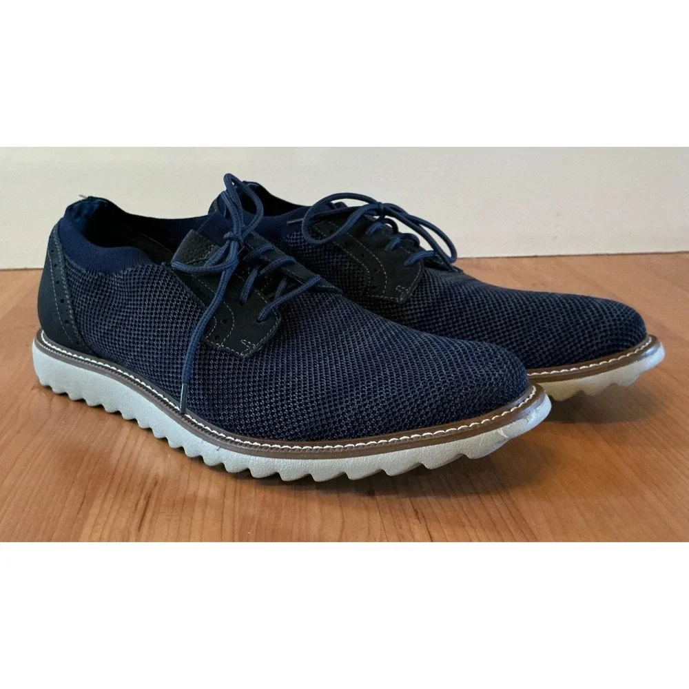 Joseph Abboud Mens 12 Casual Lace Up‎ Shoes Navy Blue White Sole Dress Sneakers