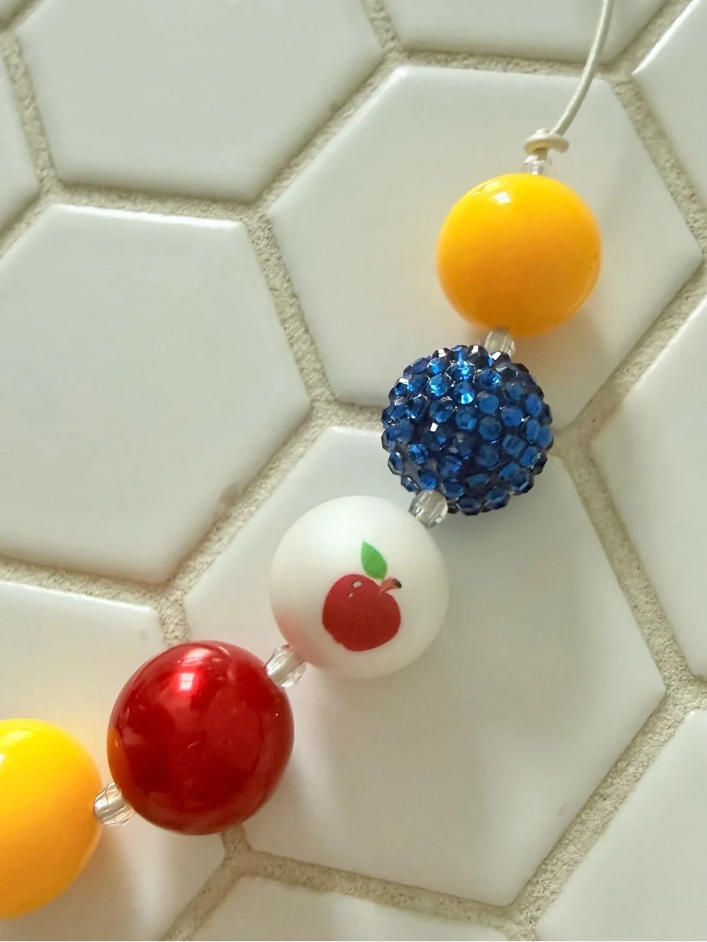 First Grade Apple Bead Necklace - Kids Accessories
