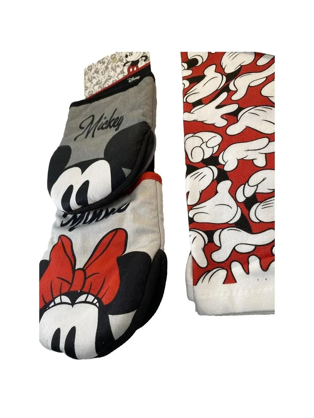 Mickey Mouse Kitchen Decor Oven Mitts Dish Towels Set New Disney Themed Cooking