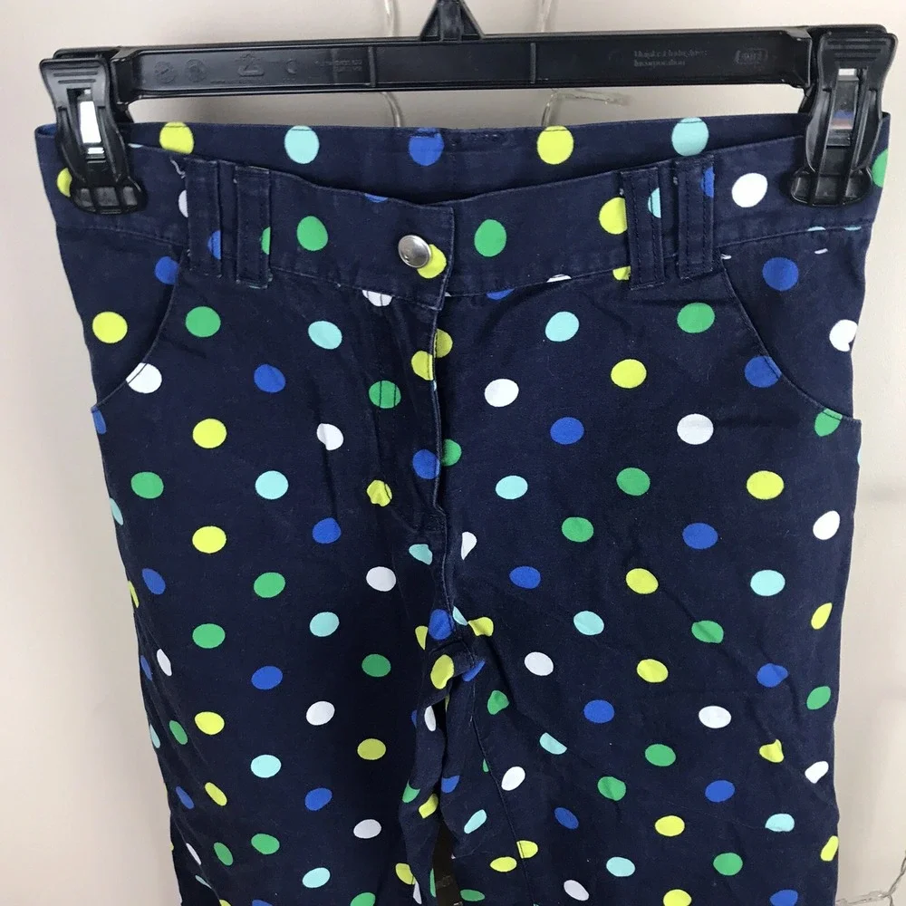 Gymboree Girls Capri Pants Size 10 Multicolor Polka Dot Cuff Cropped 100% Cotton