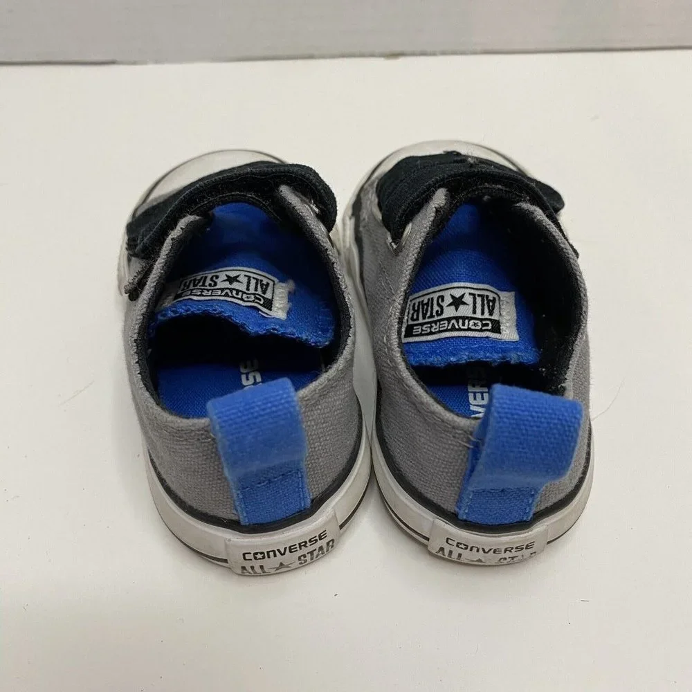 Converse Chuck Taylor All Star Infants Grey Hook and Loop ‎ Sneakers 747695F 4