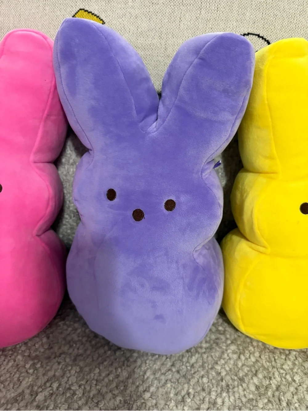Peeps Bunny Plush Pillow Set (4) Large Easter Peep Decor Decorations