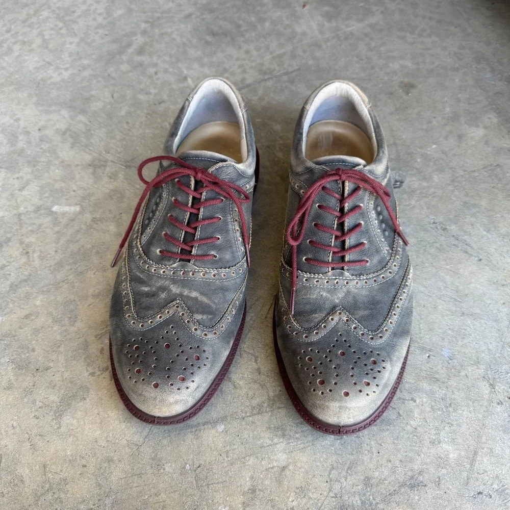 ECCO‎ Mens Wingtip Brogue Oxford Shoes Grey Size 42