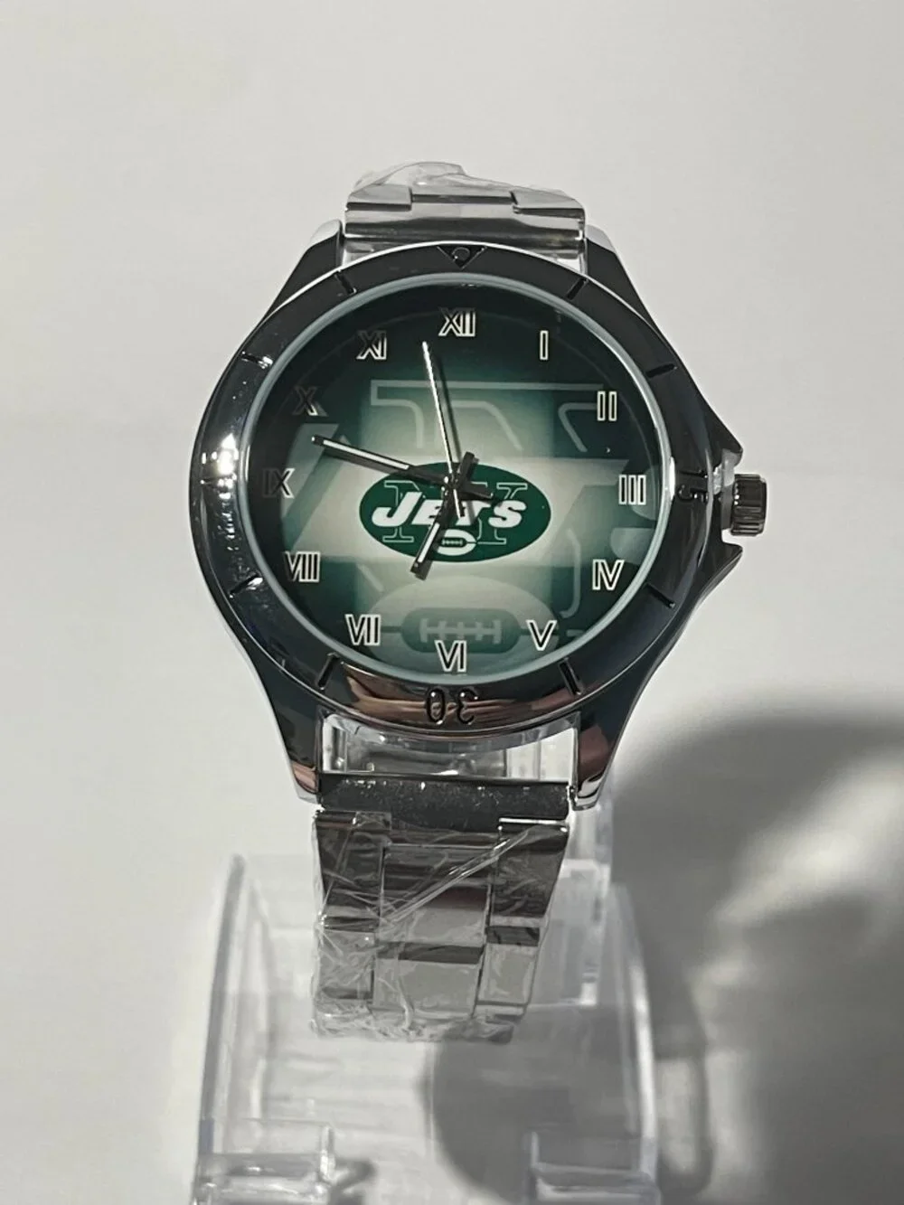 New York Jets NFL Team Logo Men's Stainless-Steel Silver Watch NEW