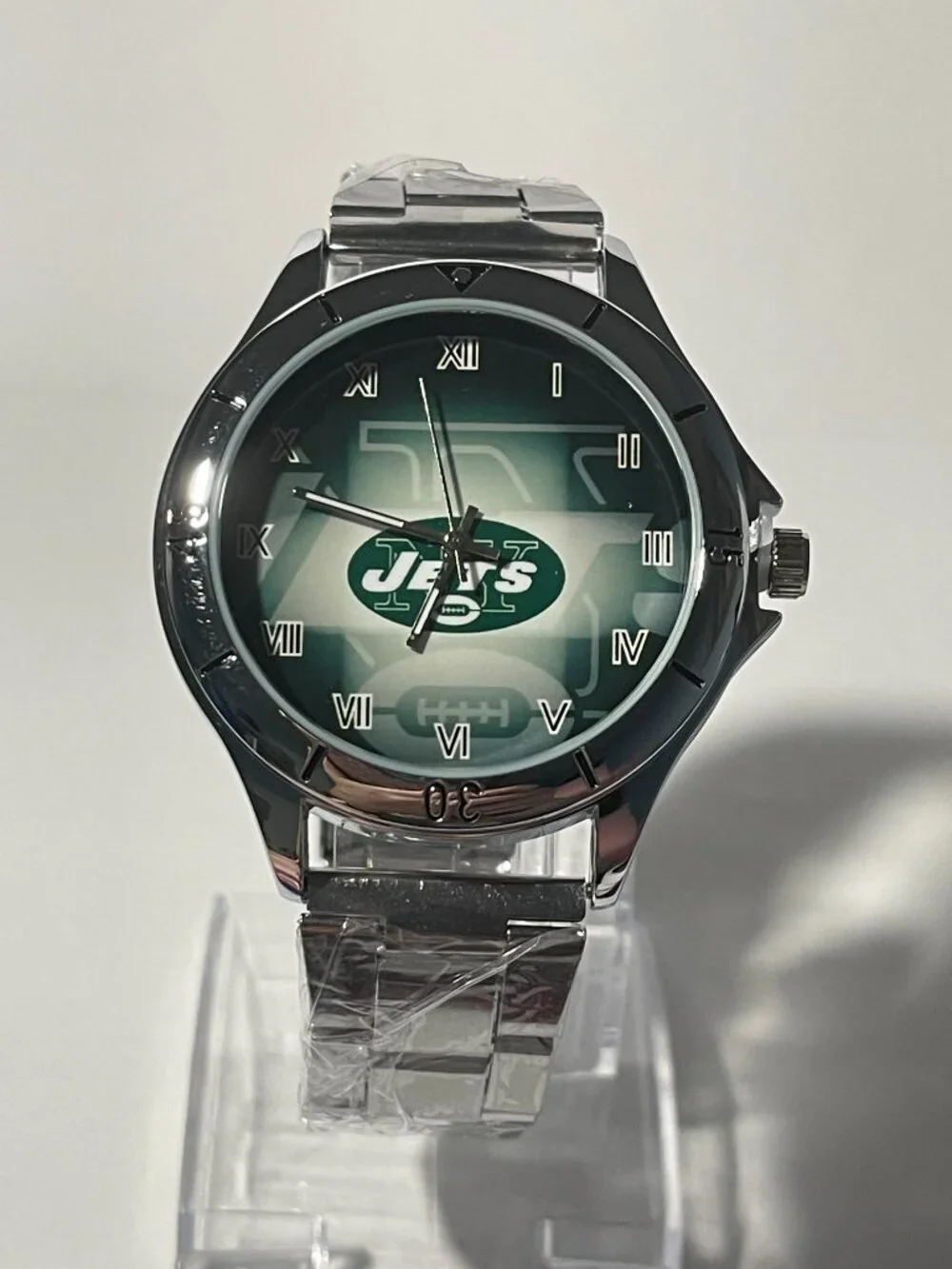 New York Jets NFL Team Logo Men's Stainless-Steel Silver Watch NEW