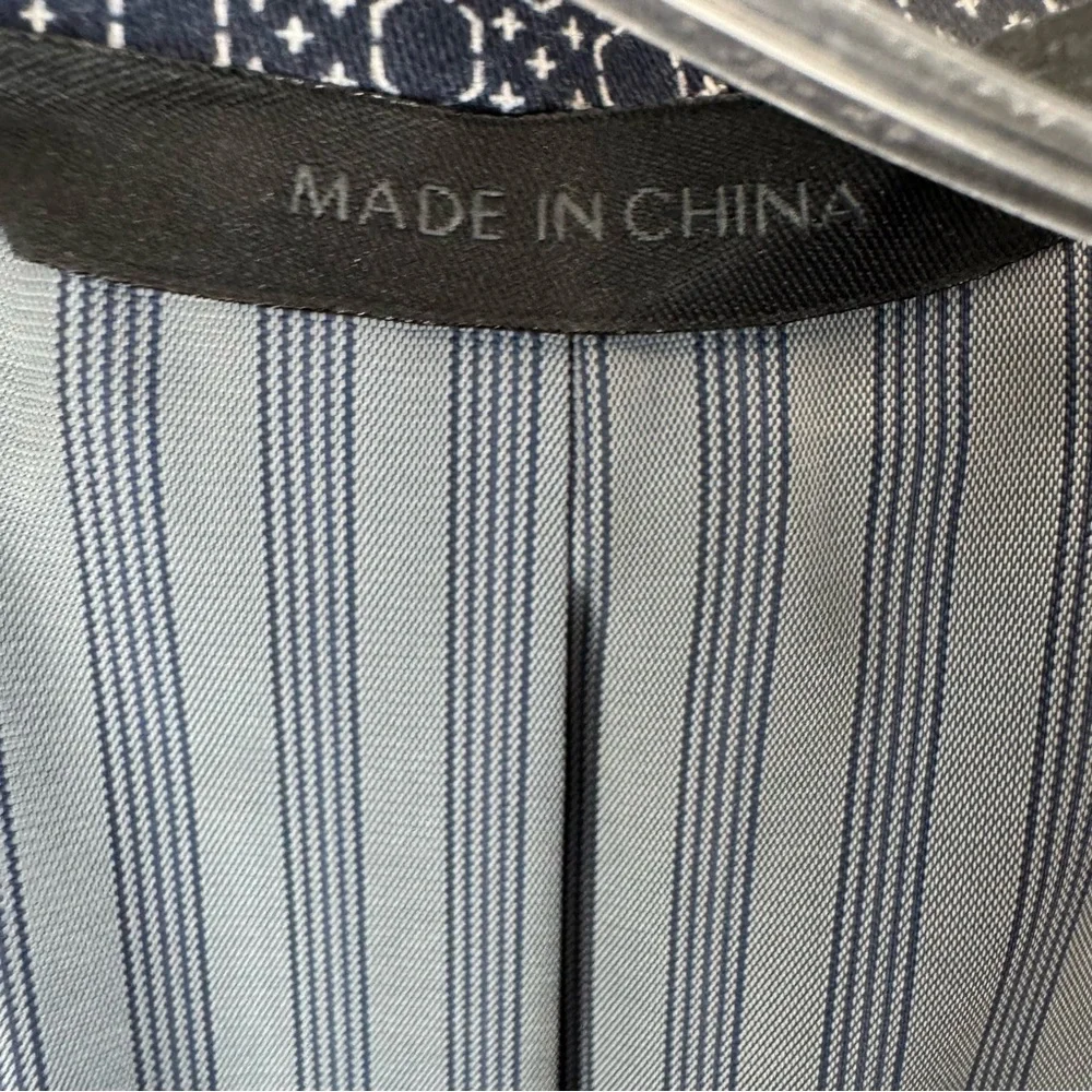 Banana Republic Navy Geometric Blazer Sport Coat Men’s 38R‎ Standard Fit