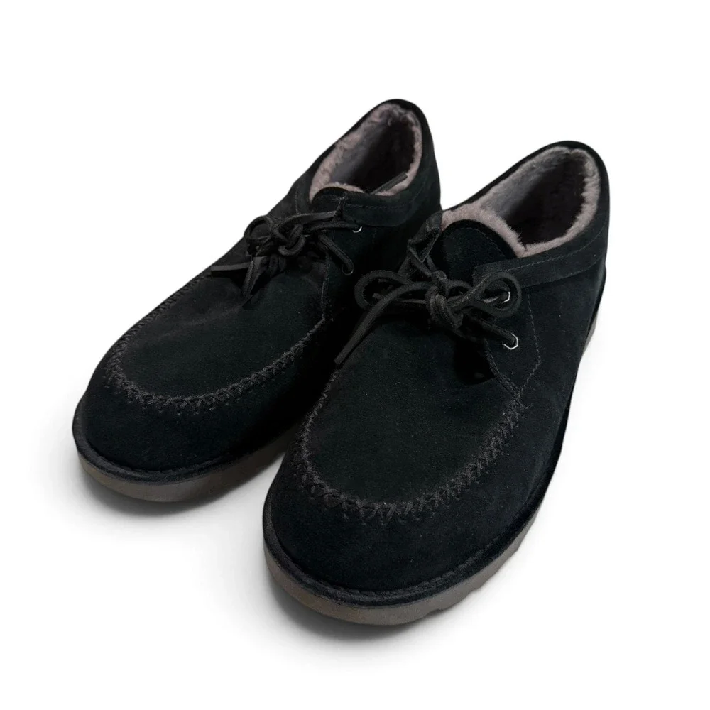UGG Campout Lace Low Mens 12 Black Suede Lace Up Shoes 1112411