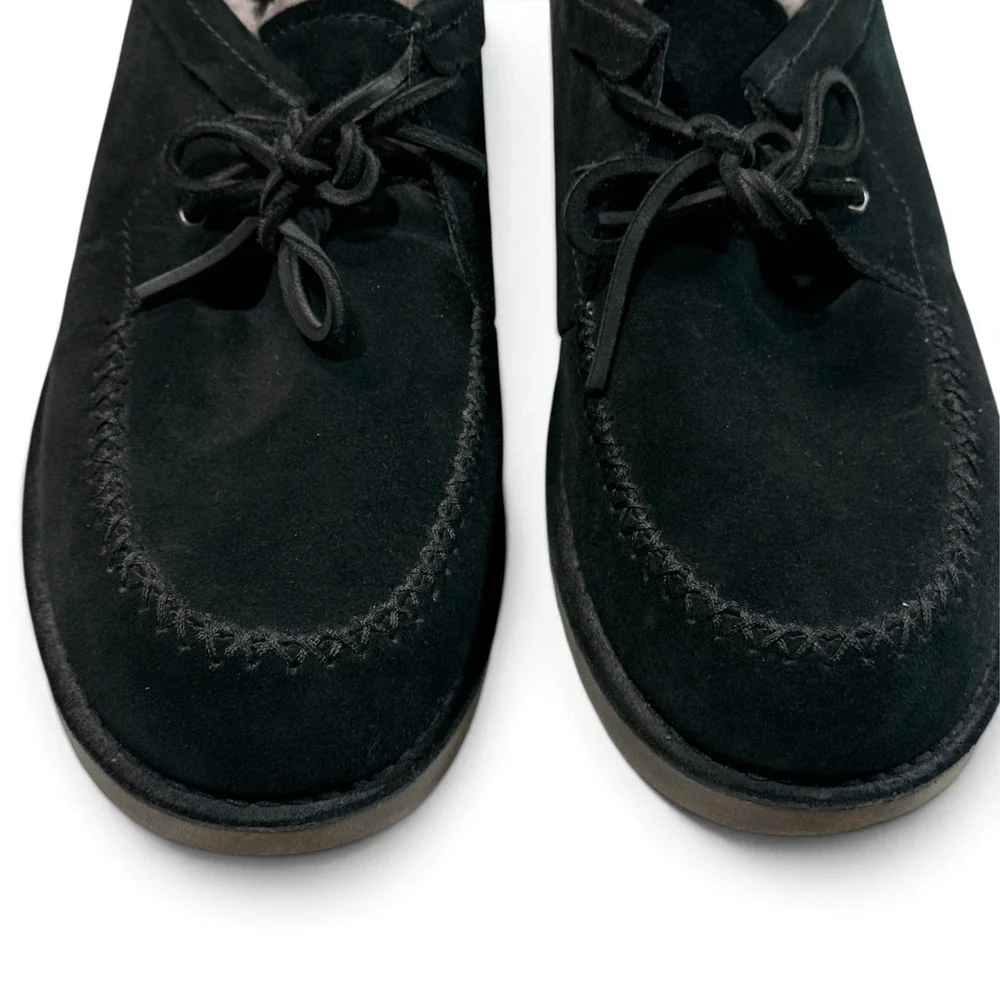 UGG Campout Lace Low Mens 12 Black Suede Lace Up Shoes 1112411