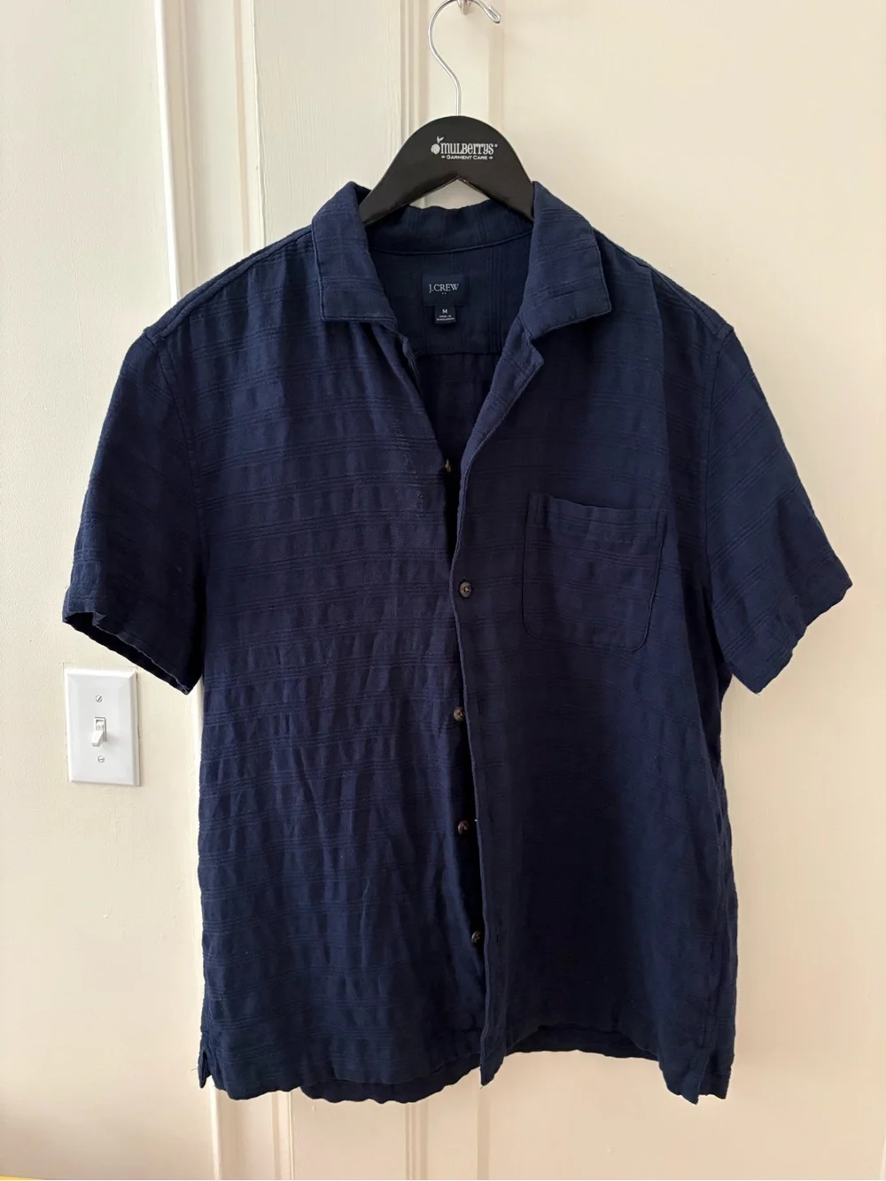 J. Crew Men's Navy Textured Button-Up Shirt
