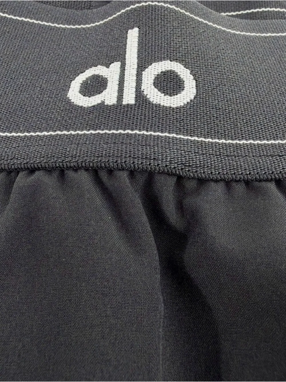 ALO Yoga Black Flared Match Point Tennis Skirt