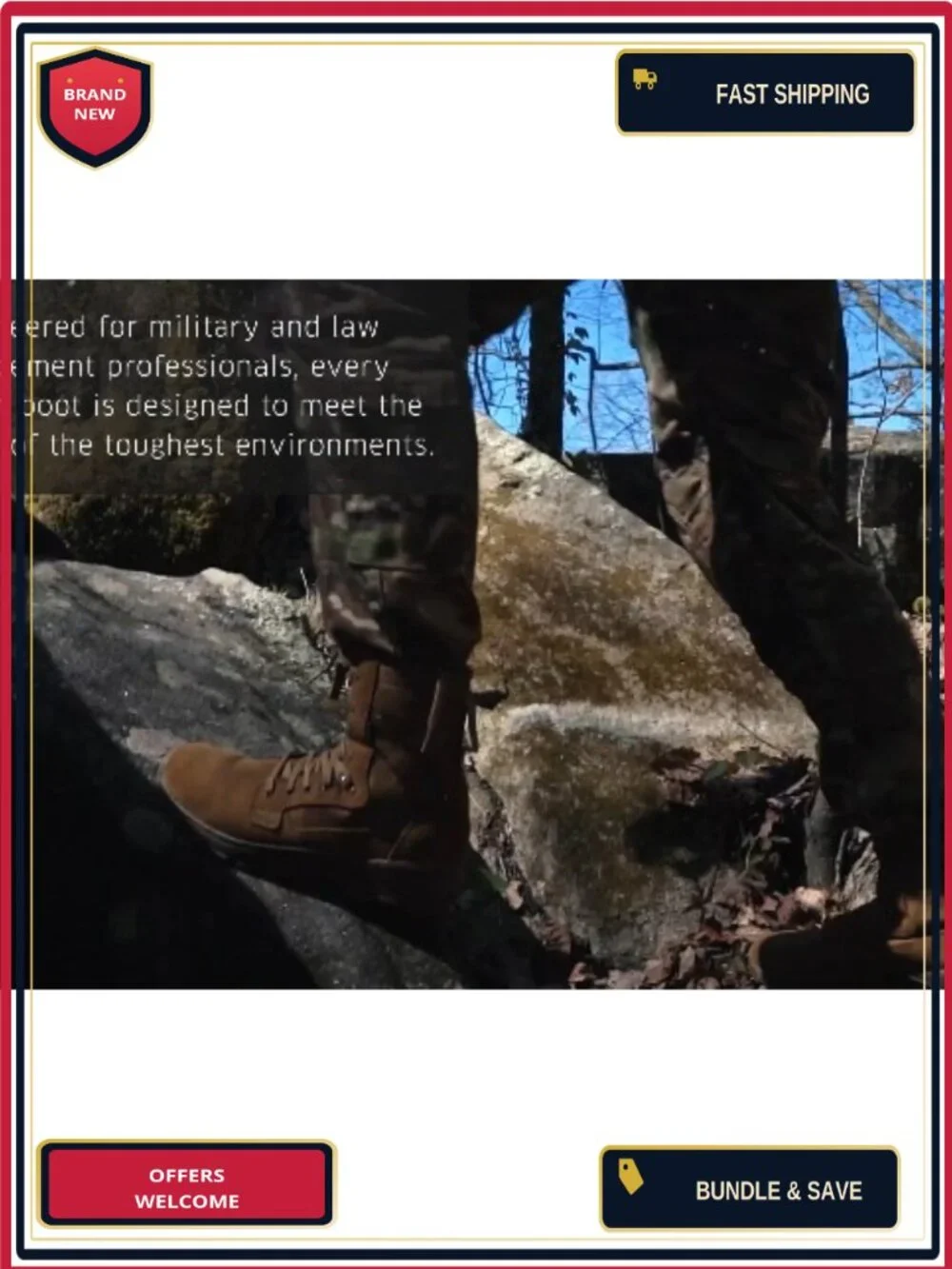 Military Tactical Combat Boots, Suede Leather, Lace-Up, Lightweight & Breathable