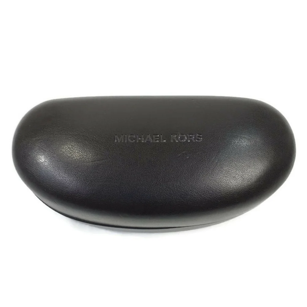 Michael Kors Brown Faux Leather Hard Clamshell Eyeglass Sunglasses Case Logo