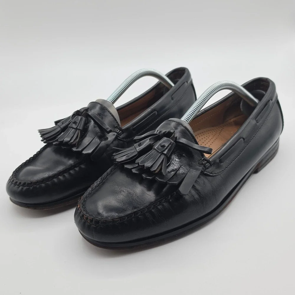 Cole Haan Tassel Kiltie Loafers Mens 10.5 Black Leather Memory Flex K9 03521