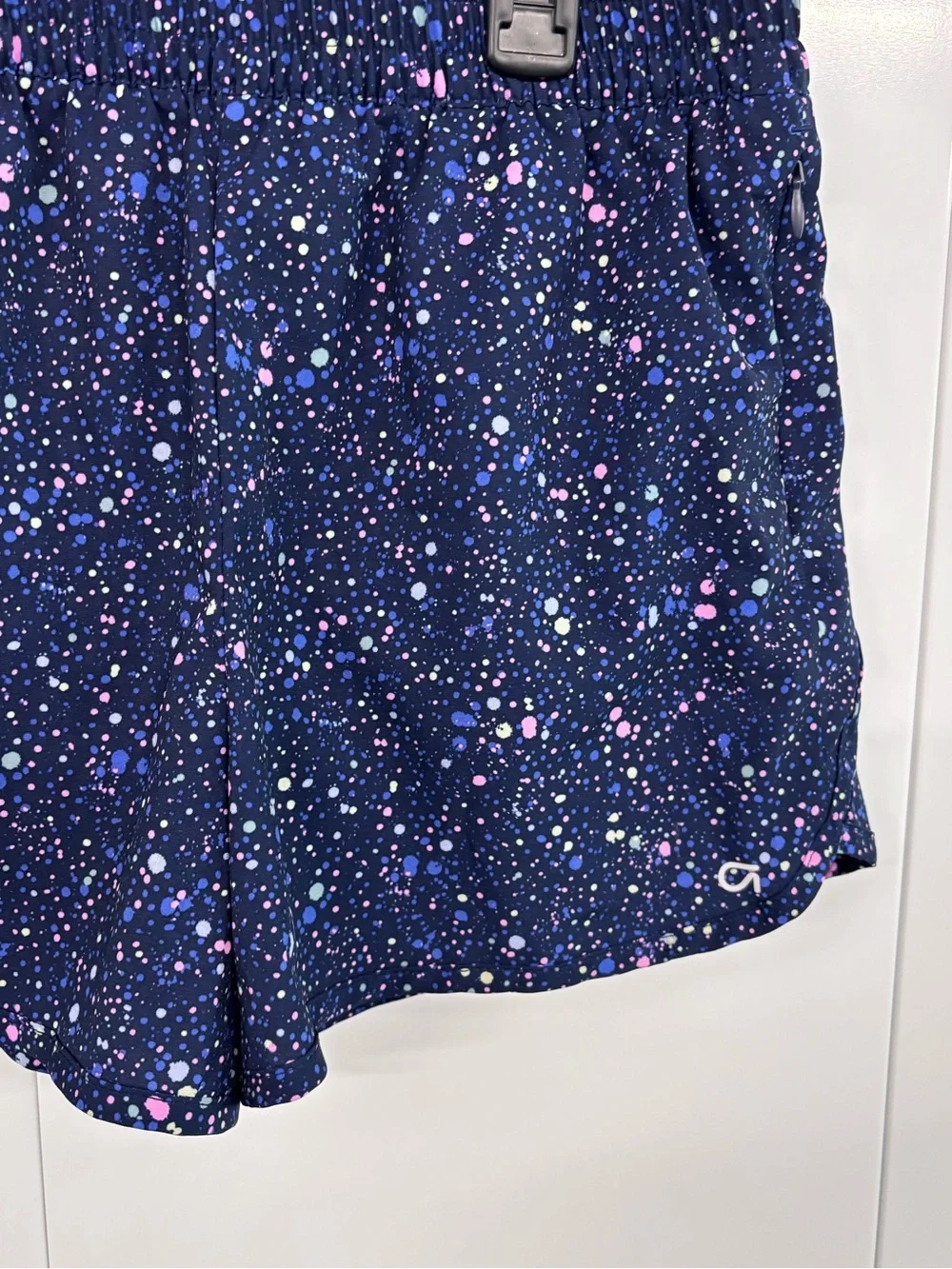 GapFit Athletic Shorts Girls  XXL Navy Blue Multi Color Paint Splatter Pockets