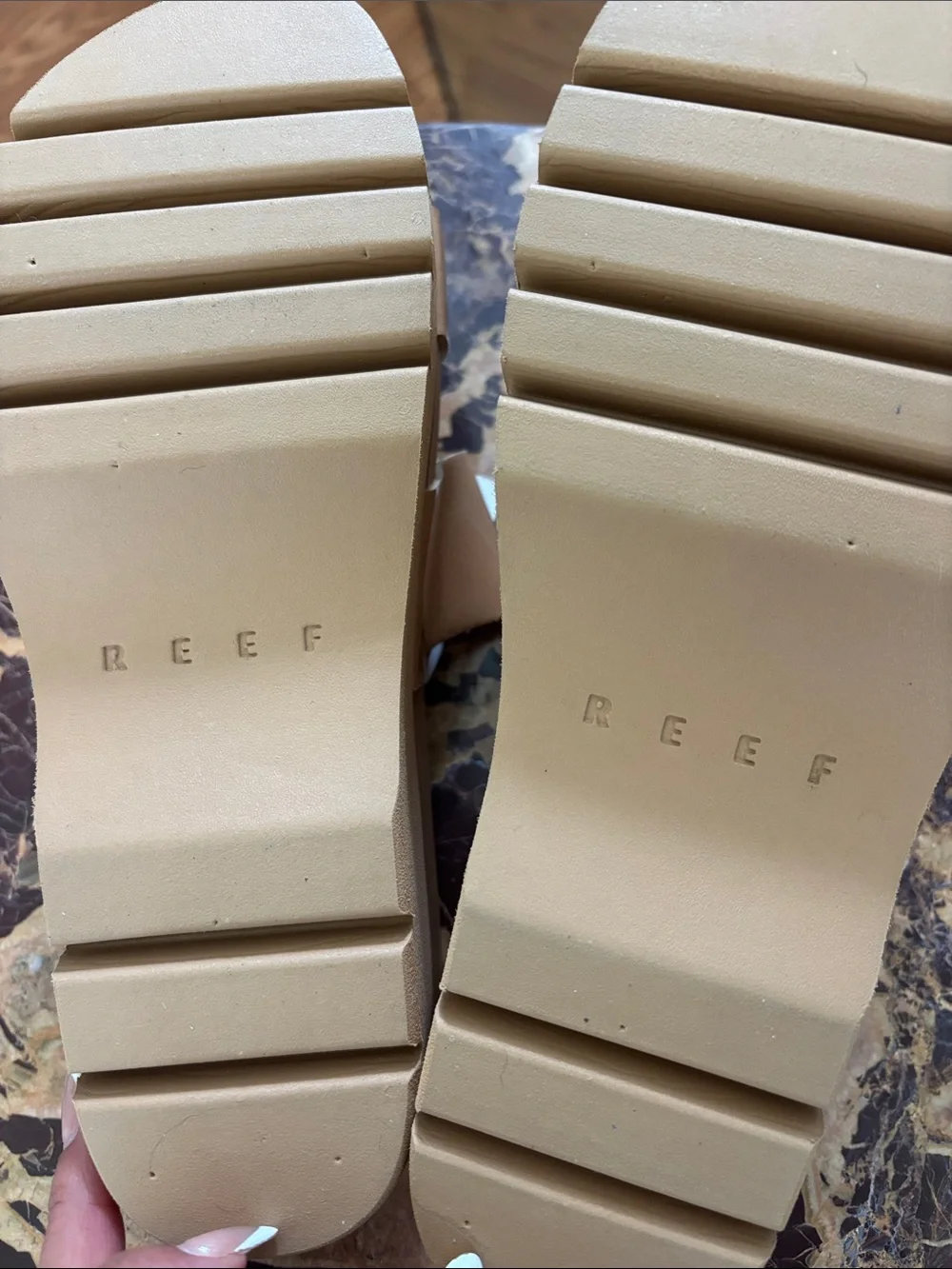 Reef Women's Dual-Strap Wedge Slide — Tan
