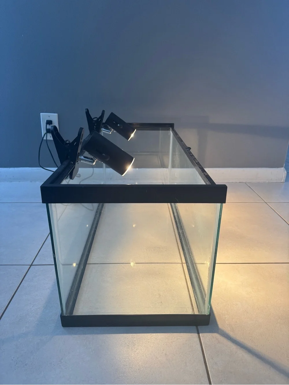 Black Clip-On Heating Lamp Duo for Terrariums