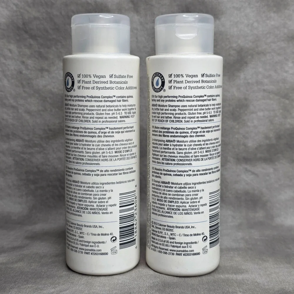 (X2) ABBA Moisture Shampoo‎ 8 fl oz w/Olive & Peppermint Oil