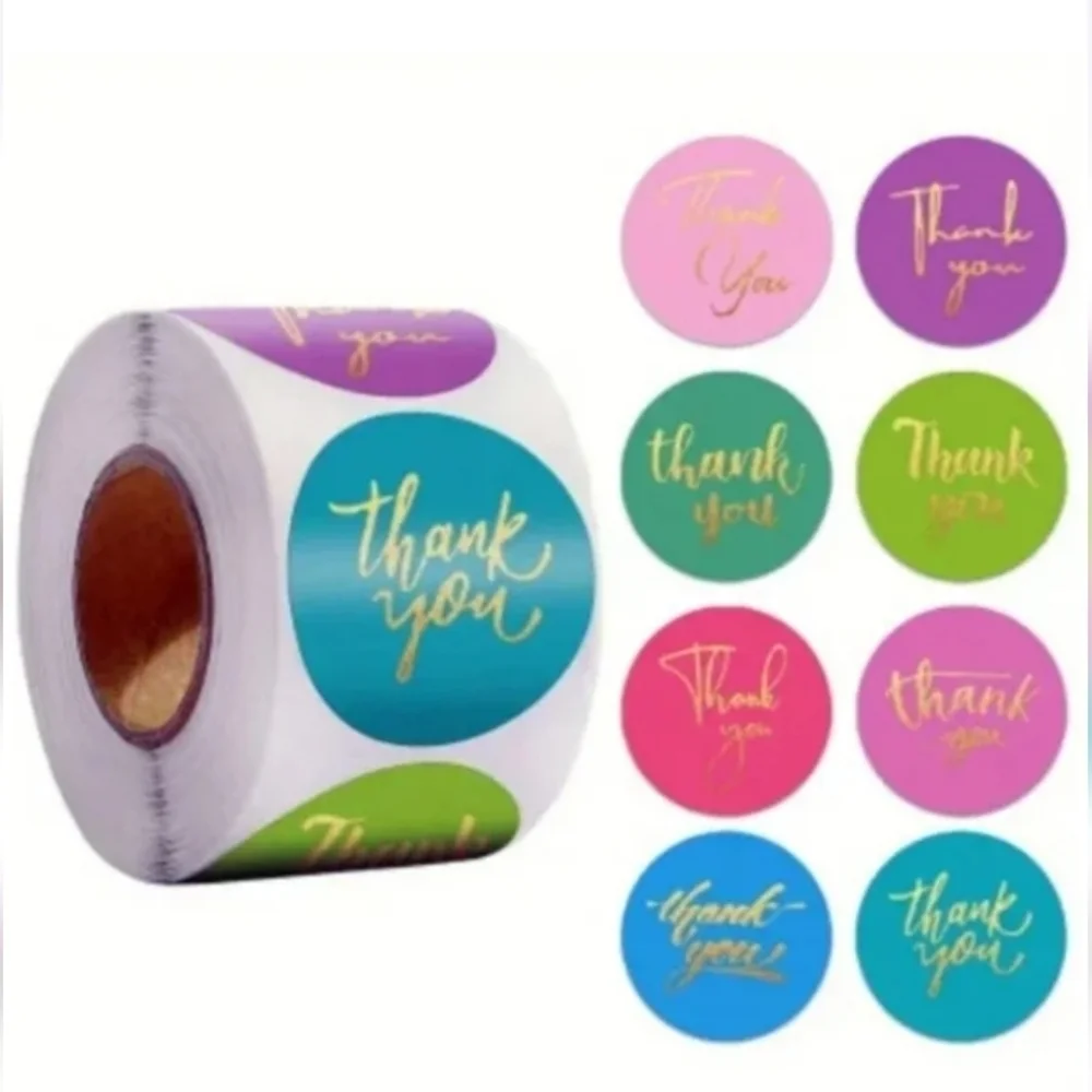 500 Pieces Roll Thank You Sealing Sticker