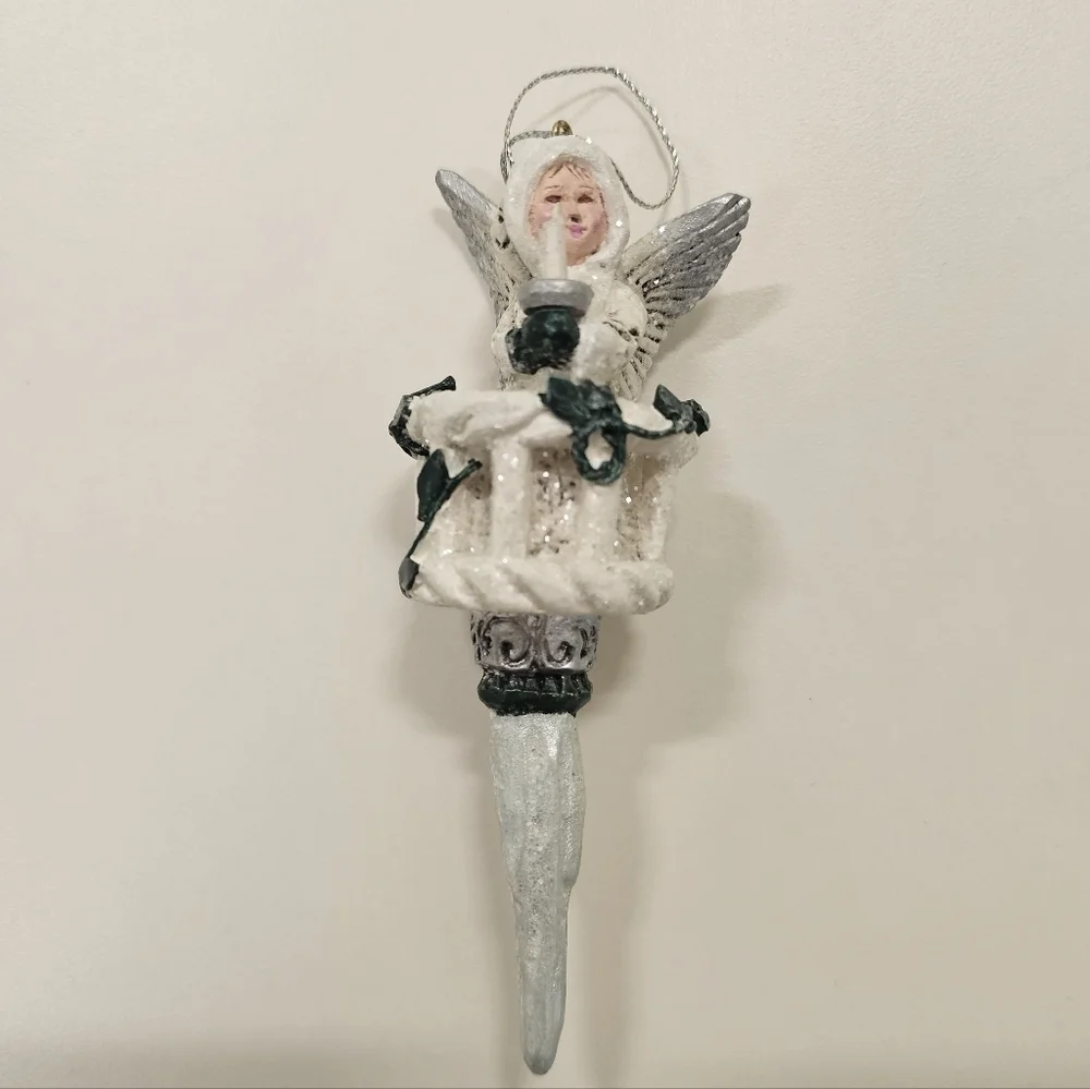 Vintage & Rare Elegant Angel Christmas Ornaments with Icicle Design (Qty. 2)
