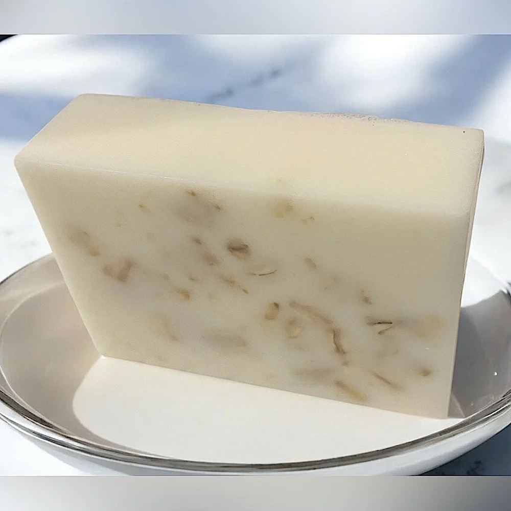 Cologne mint oatmeal scrub soap handmade 3x2in 6oz oatmeal based soap