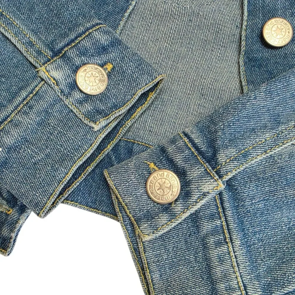 Mary-Kate And Ashley Denim Jacket Size M 7/8 Blue Boho Western Embellished New