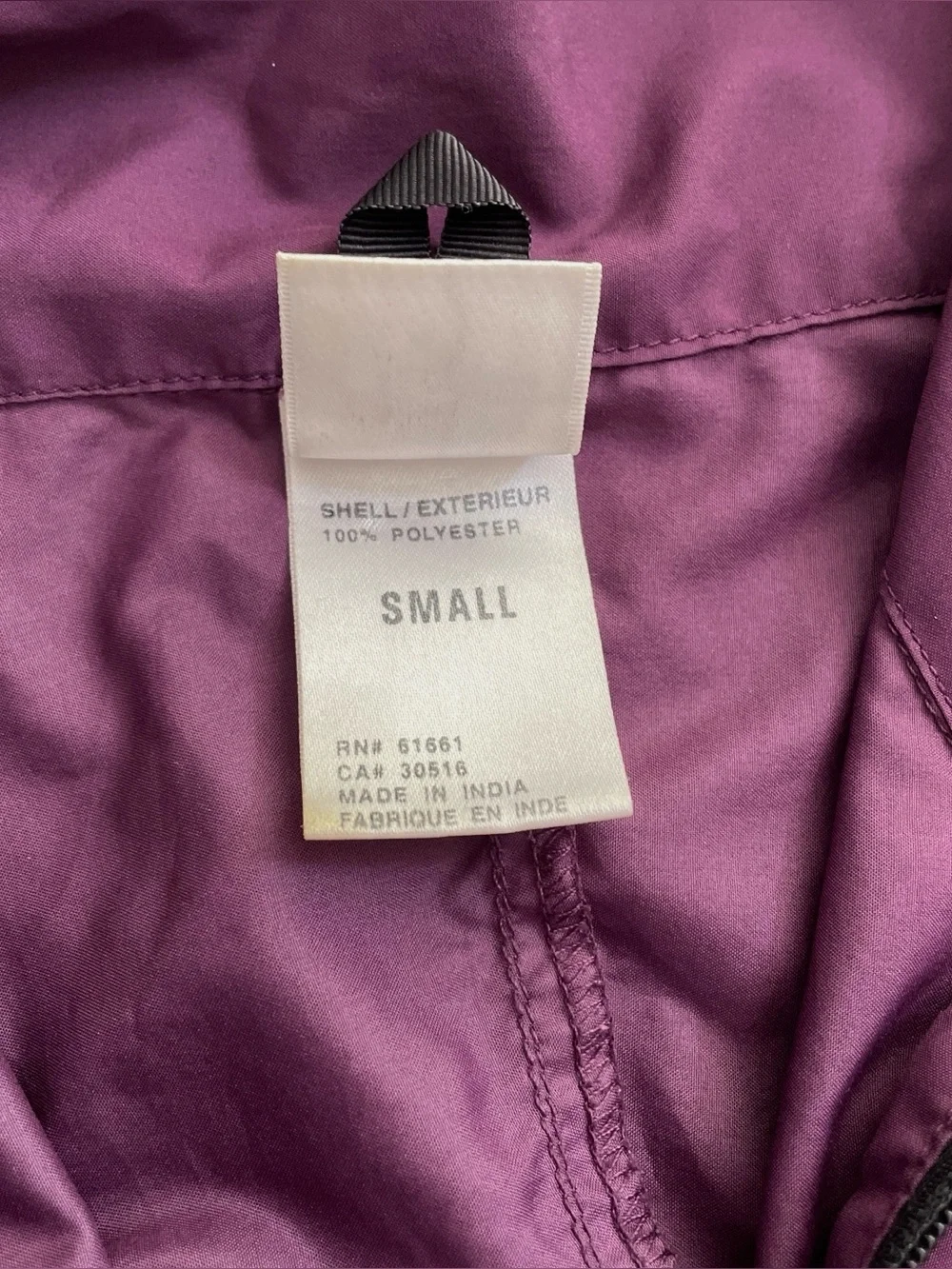 The North Face burgundy purple lightweight packable windbreaker jacket
