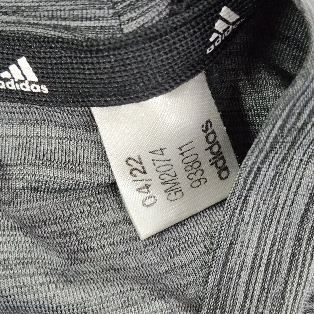 Adidas Men Shirt L Gray Activewear Logo‎ Short Sleeve